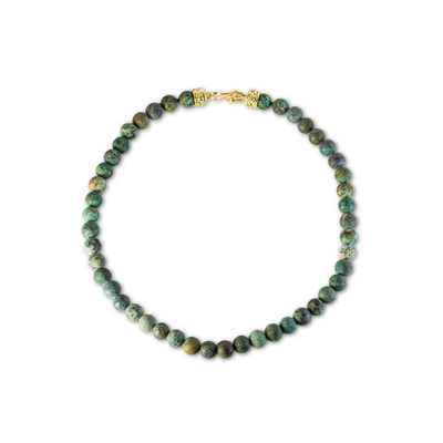 Collana turchese africano opaco e argento