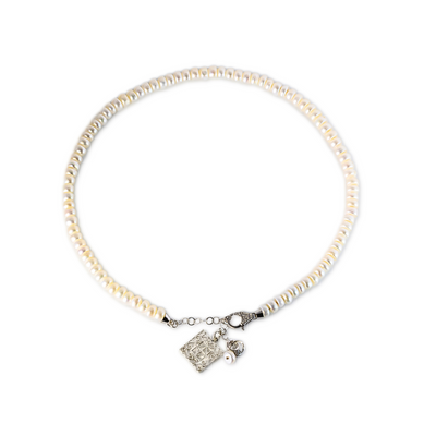 Collana a perle piatte
